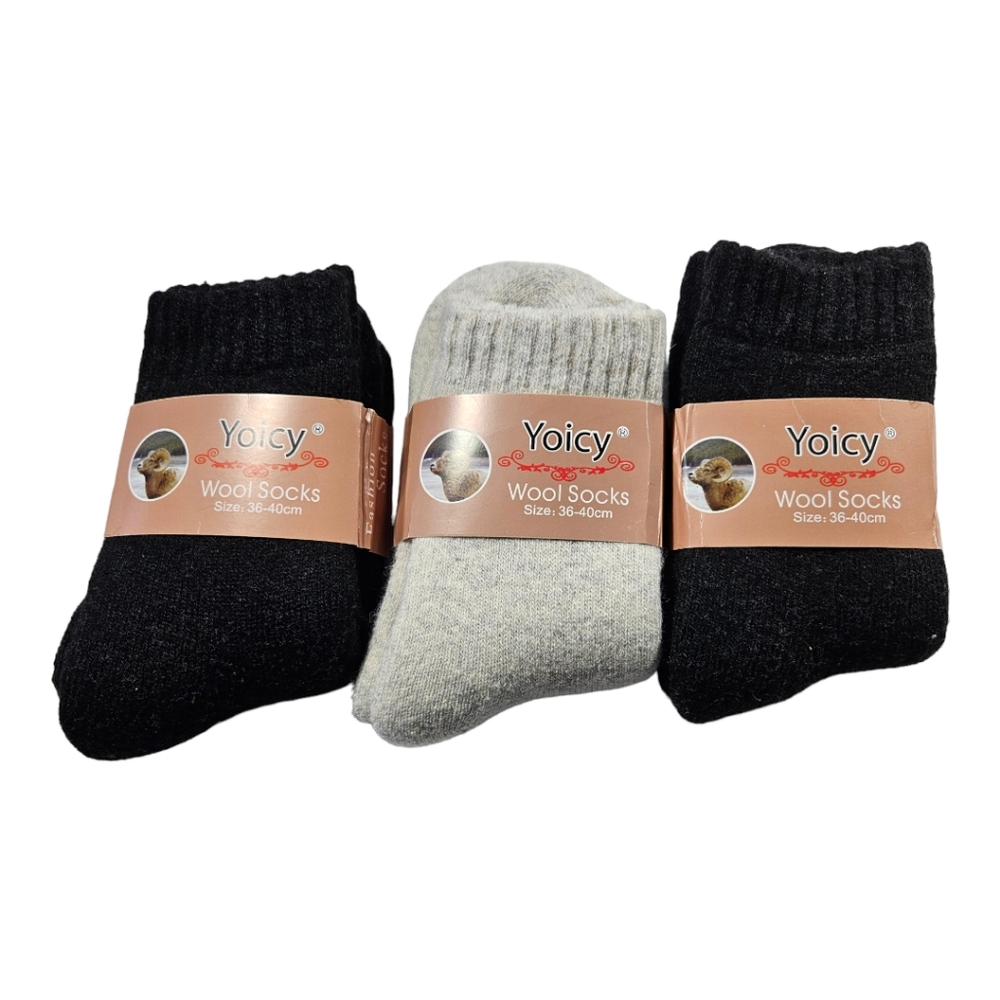 Yoicy Wool Socks Soft Warm Comfort Casual Crew Winter Socks Women 3 pairs